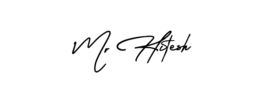 It looks lik you need a new signature style for name Mr Hitesh. Design unique handwritten (AmerikaSignatureDemo-Regular) signature with our free signature maker in just a few clicks. Mr Hitesh signature style 3 images and pictures png