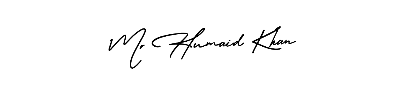 Mr Humaid Khan stylish signature style. Best Handwritten Sign (AmerikaSignatureDemo-Regular) for my name. Handwritten Signature Collection Ideas for my name Mr Humaid Khan. Mr Humaid Khan signature style 3 images and pictures png