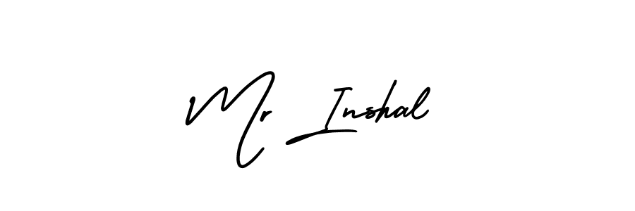 Similarly AmerikaSignatureDemo-Regular is the best handwritten signature design. Signature creator online .You can use it as an online autograph creator for name Mr Inshal. Mr Inshal signature style 3 images and pictures png