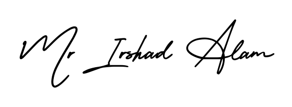 Get inspired by this graceful AmerikaSignatureDemo-Regular signature style for name Mr Irshad Alam. Smooth loops and balanced proportions for everyday use. Mr Irshad Alam signature style 3 images and pictures png