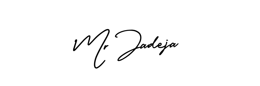 if you are searching for the best signature style for your name Mr Jadeja. so please give up your signature search. here we have designed multiple signature styles  using AmerikaSignatureDemo-Regular. Mr Jadeja signature style 3 images and pictures png