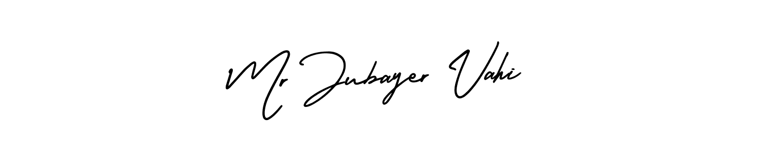 You should practise on your own different ways (AmerikaSignatureDemo-Regular) to write your name (Mr Jubayer Vahi) in signature. don't let someone else do it for you. Mr Jubayer Vahi signature style 3 images and pictures png