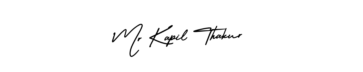 The best way (AmerikaSignatureDemo-Regular) to make a short signature is to pick only two or three words in your name. The name Mr Kapil Thakur include a total of six letters. For converting this name. Mr Kapil Thakur signature style 3 images and pictures png