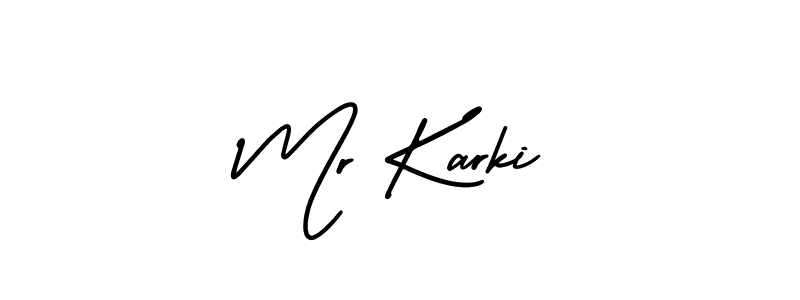 Create a beautiful signature design for name Mr Karki. With this signature (AmerikaSignatureDemo-Regular) fonts, you can make a handwritten signature for free. Mr Karki signature style 3 images and pictures png