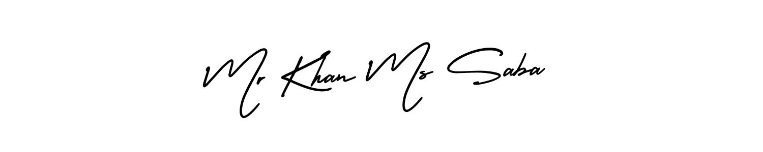 Make a short Mr Khan Ms Saba signature style. Manage your documents anywhere anytime using AmerikaSignatureDemo-Regular. Create and add eSignatures, submit forms, share and send files easily. Mr Khan Ms Saba signature style 3 images and pictures png