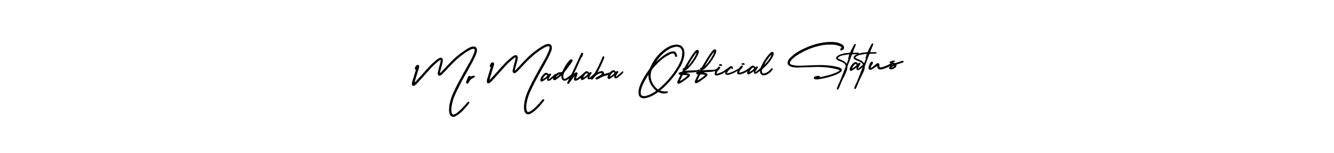 if you are searching for the best signature style for your name Mr Madhaba Official Status. so please give up your signature search. here we have designed multiple signature styles  using AmerikaSignatureDemo-Regular. Mr Madhaba Official Status signature style 3 images and pictures png