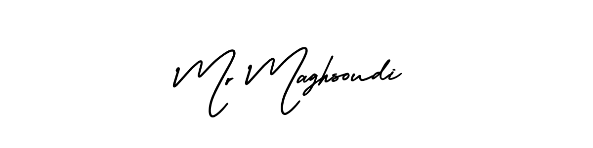 How to make Mr Maghsoudi name signature. Use AmerikaSignatureDemo-Regular style for creating short signs online. This is the latest handwritten sign. Mr Maghsoudi signature style 3 images and pictures png