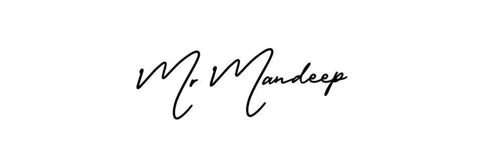 How to make Mr Mandeep name signature. Use AmerikaSignatureDemo-Regular style for creating short signs online. This is the latest handwritten sign. Mr Mandeep signature style 3 images and pictures png