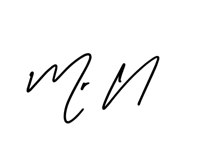 Design your own signature with our free online signature maker. With this signature software, you can create a handwritten (AmerikaSignatureDemo-Regular) signature for name Mr N. Mr N signature style 3 images and pictures png