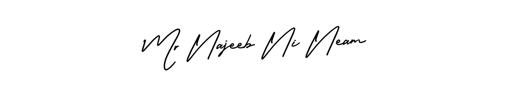 Similarly AmerikaSignatureDemo-Regular is the best handwritten signature design. Signature creator online .You can use it as an online autograph creator for name Mr Najeeb Ni Neam. Mr Najeeb Ni Neam signature style 3 images and pictures png