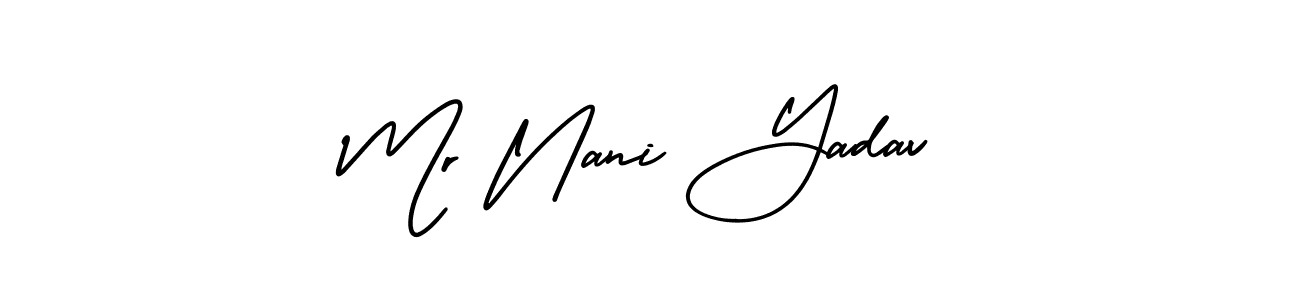 You can use this online signature creator to create a handwritten signature for the name Mr Nani Yadav. This is the best online autograph maker. Mr Nani Yadav signature style 3 images and pictures png