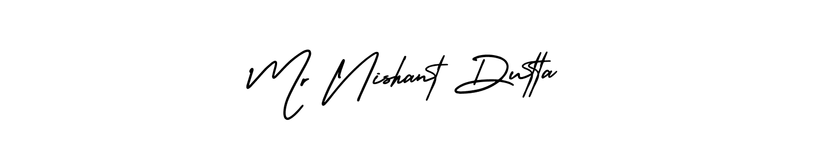 Make a short Mr Nishant Dutta signature style. Manage your documents anywhere anytime using AmerikaSignatureDemo-Regular. Create and add eSignatures, submit forms, share and send files easily. Mr Nishant Dutta signature style 3 images and pictures png