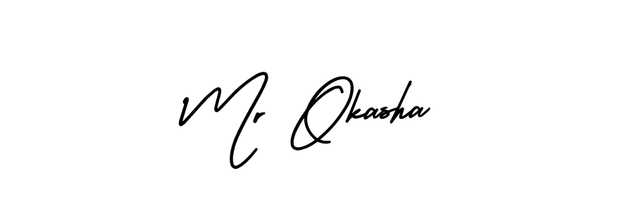 Mr Okasha stylish signature style. Best Handwritten Sign (AmerikaSignatureDemo-Regular) for my name. Handwritten Signature Collection Ideas for my name Mr Okasha. Mr Okasha signature style 3 images and pictures png