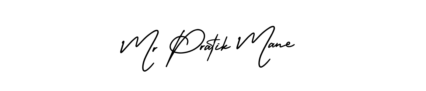 The best way (AmerikaSignatureDemo-Regular) to make a short signature is to pick only two or three words in your name. The name Mr Pratik Mane include a total of six letters. For converting this name. Mr Pratik Mane signature style 3 images and pictures png