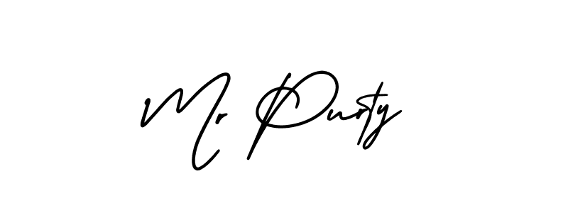 You should practise on your own different ways (AmerikaSignatureDemo-Regular) to write your name (Mr Purty) in signature. don't let someone else do it for you. Mr Purty signature style 3 images and pictures png