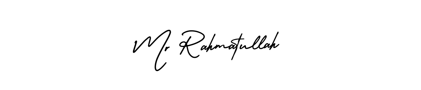 The best way (AmerikaSignatureDemo-Regular) to make a short signature is to pick only two or three words in your name. The name Mr Rahmatullah include a total of six letters. For converting this name. Mr Rahmatullah signature style 3 images and pictures png