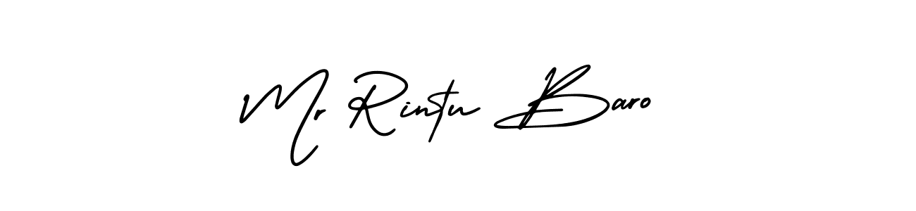 This is the best signature style for the Mr Rintu Baro name. Also you like these signature font (AmerikaSignatureDemo-Regular). Mix name signature. Mr Rintu Baro signature style 3 images and pictures png