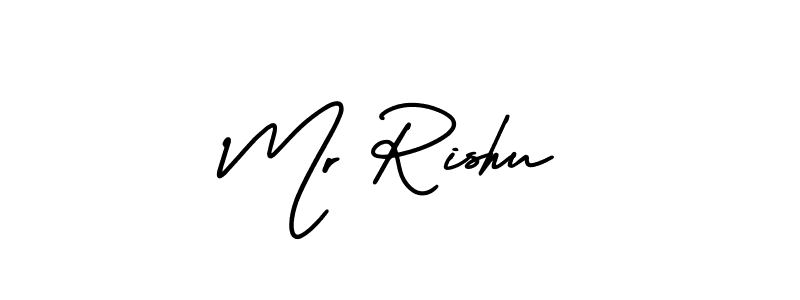 The best way (AmerikaSignatureDemo-Regular) to make a short signature is to pick only two or three words in your name. The name Mr Rishu include a total of six letters. For converting this name. Mr Rishu signature style 3 images and pictures png