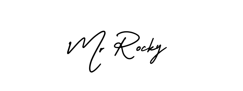 Mr Rocky stylish signature style. Best Handwritten Sign (AmerikaSignatureDemo-Regular) for my name. Handwritten Signature Collection Ideas for my name Mr Rocky. Mr Rocky signature style 3 images and pictures png