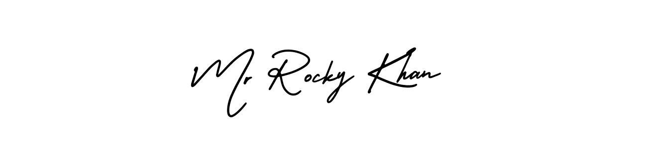 Mr Rocky Khan stylish signature style. Best Handwritten Sign (AmerikaSignatureDemo-Regular) for my name. Handwritten Signature Collection Ideas for my name Mr Rocky Khan. Mr Rocky Khan signature style 3 images and pictures png