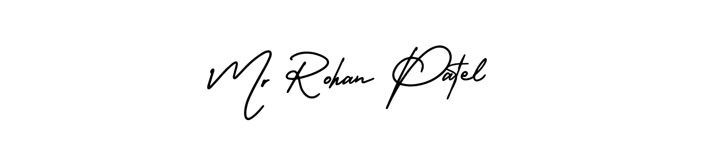 You should practise on your own different ways (AmerikaSignatureDemo-Regular) to write your name (Mr Rohan Patel) in signature. don't let someone else do it for you. Mr Rohan Patel signature style 3 images and pictures png