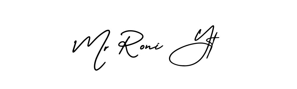 How to make Mr Roni Yt name signature. Use AmerikaSignatureDemo-Regular style for creating short signs online. This is the latest handwritten sign. Mr Roni Yt signature style 3 images and pictures png