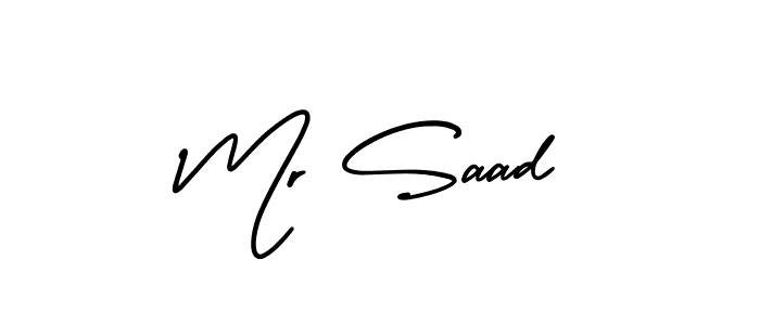 Use a signature maker to create a handwritten signature online. With this signature software, you can design (AmerikaSignatureDemo-Regular) your own signature for name Mr Saad. Mr Saad signature style 3 images and pictures png
