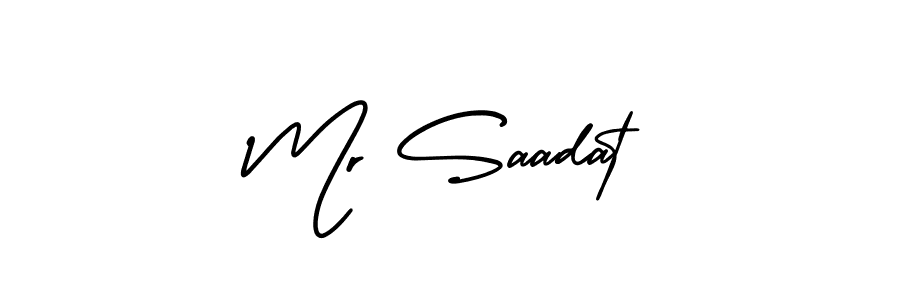 It looks lik you need a new signature style for name Mr Saadat. Design unique handwritten (AmerikaSignatureDemo-Regular) signature with our free signature maker in just a few clicks. Mr Saadat signature style 3 images and pictures png