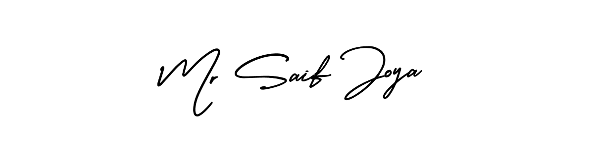 How to make Mr Saif Joya name signature. Use AmerikaSignatureDemo-Regular style for creating short signs online. This is the latest handwritten sign. Mr Saif Joya signature style 3 images and pictures png