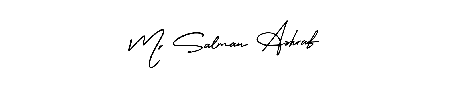 The best way (AmerikaSignatureDemo-Regular) to make a short signature is to pick only two or three words in your name. The name Mr Salman Ashraf include a total of six letters. For converting this name. Mr Salman Ashraf signature style 3 images and pictures png