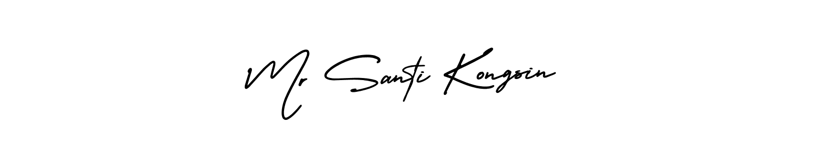 AmerikaSignatureDemo-Regular is a professional signature style that is perfect for those who want to add a touch of class to their signature. It is also a great choice for those who want to make their signature more unique. Get Mr Santi Kongsin name to fancy signature for free. Mr Santi Kongsin signature style 3 images and pictures png