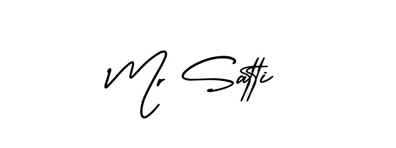 How to make Mr Satti name signature. Use AmerikaSignatureDemo-Regular style for creating short signs online. This is the latest handwritten sign. Mr Satti signature style 3 images and pictures png