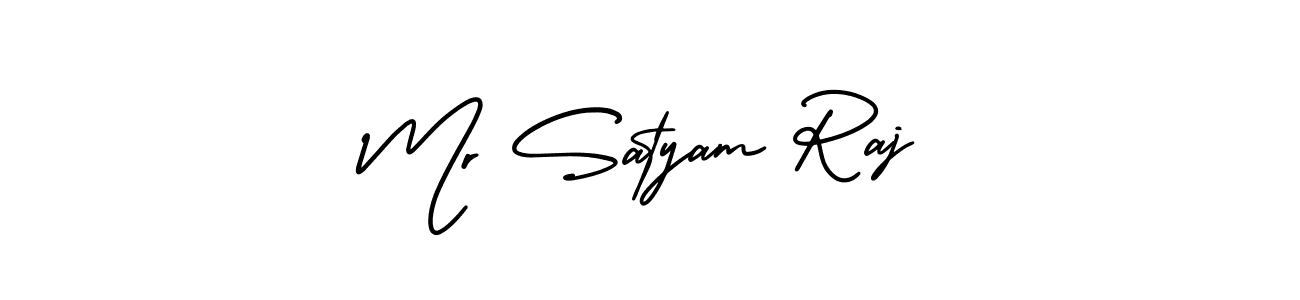 You should practise on your own different ways (AmerikaSignatureDemo-Regular) to write your name (Mr Satyam Raj) in signature. don't let someone else do it for you. Mr Satyam Raj signature style 3 images and pictures png