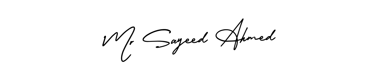 It looks lik you need a new signature style for name Mr Sayeed Ahmed. Design unique handwritten (AmerikaSignatureDemo-Regular) signature with our free signature maker in just a few clicks. Mr Sayeed Ahmed signature style 3 images and pictures png