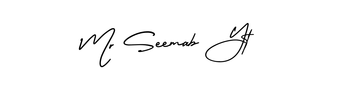 How to Draw Mr Seemab Yt signature style? AmerikaSignatureDemo-Regular is a latest design signature styles for name Mr Seemab Yt. Mr Seemab Yt signature style 3 images and pictures png