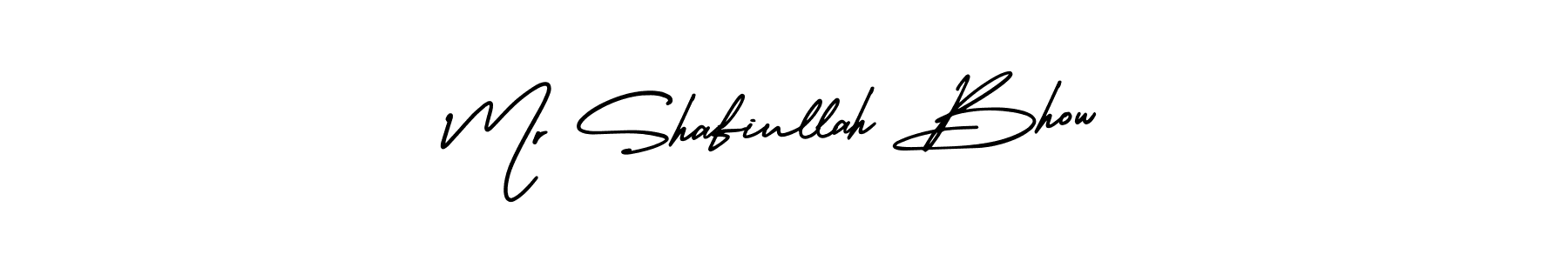 You should practise on your own different ways (AmerikaSignatureDemo-Regular) to write your name (Mr Shafiullah Bhow) in signature. don't let someone else do it for you. Mr Shafiullah Bhow signature style 3 images and pictures png