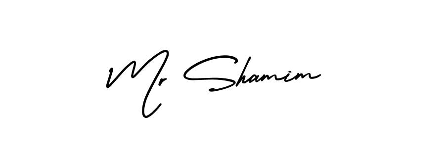 How to make Mr Shamim name signature. Use AmerikaSignatureDemo-Regular style for creating short signs online. This is the latest handwritten sign. Mr Shamim signature style 3 images and pictures png