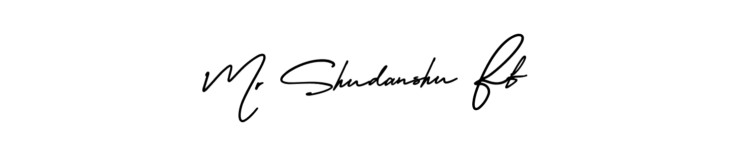The best way (AmerikaSignatureDemo-Regular) to make a short signature is to pick only two or three words in your name. The name Mr Shudanshu Ff include a total of six letters. For converting this name. Mr Shudanshu Ff signature style 3 images and pictures png