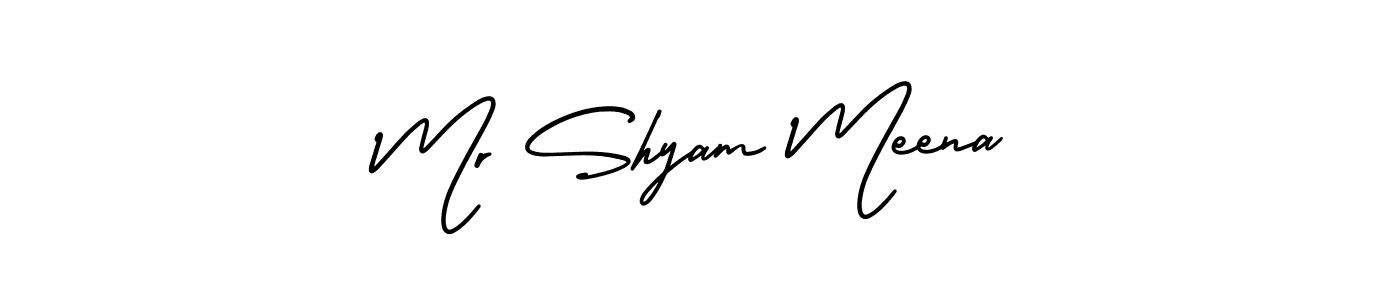 The best way (AmerikaSignatureDemo-Regular) to make a short signature is to pick only two or three words in your name. The name Mr Shyam Meena include a total of six letters. For converting this name. Mr Shyam Meena signature style 3 images and pictures png