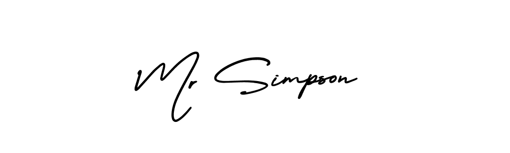 The best way (AmerikaSignatureDemo-Regular) to make a short signature is to pick only two or three words in your name. The name Mr Simpson include a total of six letters. For converting this name. Mr Simpson signature style 3 images and pictures png