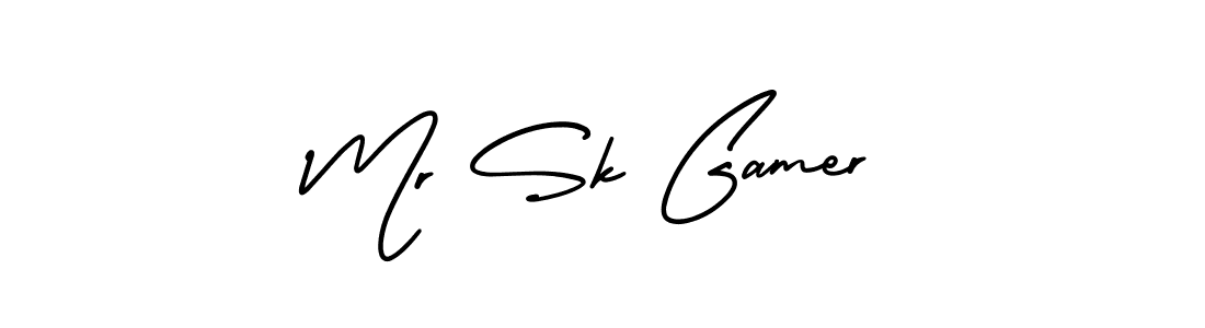 Use a signature maker to create a handwritten signature online. With this signature software, you can design (AmerikaSignatureDemo-Regular) your own signature for name Mr Sk Gamer. Mr Sk Gamer signature style 3 images and pictures png