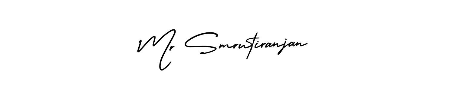 How to make Mr Smrutiranjan name signature. Use AmerikaSignatureDemo-Regular style for creating short signs online. This is the latest handwritten sign. Mr Smrutiranjan signature style 3 images and pictures png