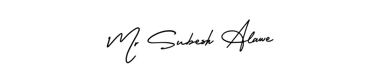 Design your own signature with our free online signature maker. With this signature software, you can create a handwritten (AmerikaSignatureDemo-Regular) signature for name Mr Subesh Alawe. Mr Subesh Alawe signature style 3 images and pictures png