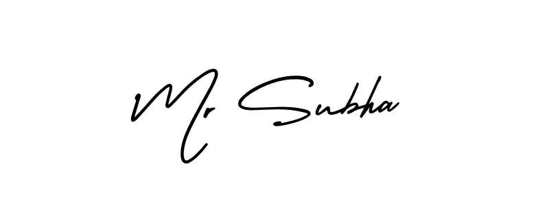 Design your own signature with our free online signature maker. With this signature software, you can create a handwritten (AmerikaSignatureDemo-Regular) signature for name Mr Subha. Mr Subha signature style 3 images and pictures png