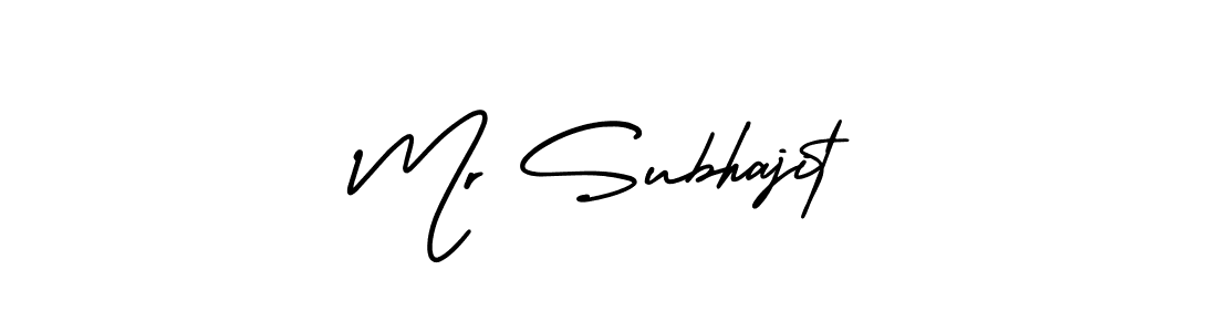 You should practise on your own different ways (AmerikaSignatureDemo-Regular) to write your name (Mr Subhajit) in signature. don't let someone else do it for you. Mr Subhajit signature style 3 images and pictures png