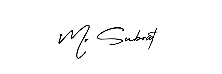 Similarly AmerikaSignatureDemo-Regular is the best handwritten signature design. Signature creator online .You can use it as an online autograph creator for name Mr Subrat. Mr Subrat signature style 3 images and pictures png
