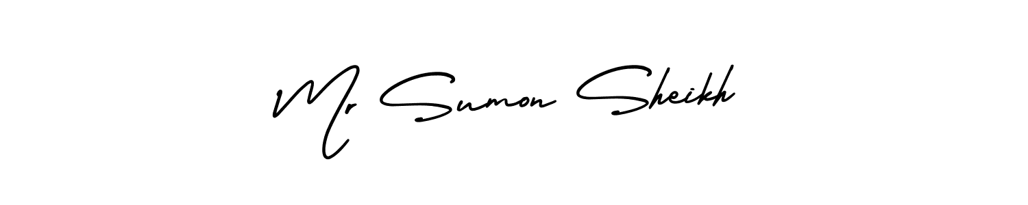 Design your own signature with our free online signature maker. With this signature software, you can create a handwritten (AmerikaSignatureDemo-Regular) signature for name Mr Sumon Sheikh. Mr Sumon Sheikh signature style 3 images and pictures png