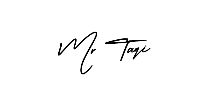 You should practise on your own different ways (AmerikaSignatureDemo-Regular) to write your name (Mr Taqi) in signature. don't let someone else do it for you. Mr Taqi signature style 3 images and pictures png
