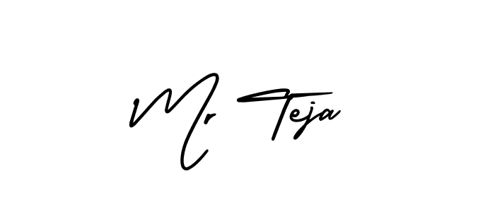 Check out images of Autograph of Mr Teja name. Actor Mr Teja Signature Style. AmerikaSignatureDemo-Regular is a professional sign style online. Mr Teja signature style 3 images and pictures png