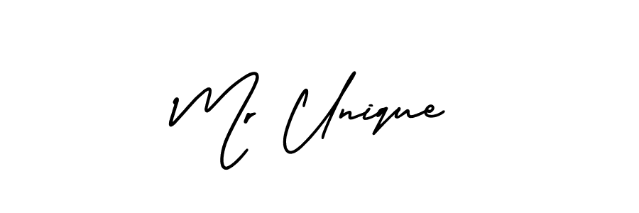 How to make Mr Unique name signature. Use AmerikaSignatureDemo-Regular style for creating short signs online. This is the latest handwritten sign. Mr Unique signature style 3 images and pictures png